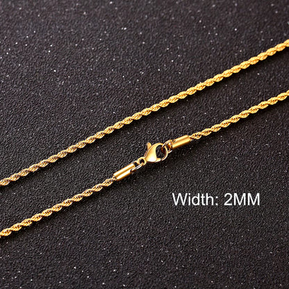 3-11MM Classic Cuban Chain Necklace for Men Women,Silver Black Gold Grey Color Stainless Steel Chains,Basic Punk Jewelry Gift