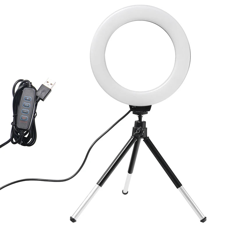 Get Your Perfect Glow! 🌟 6-Inch LED Ring Light with Tripod for Stunning Selfies & Photography! 📸✨