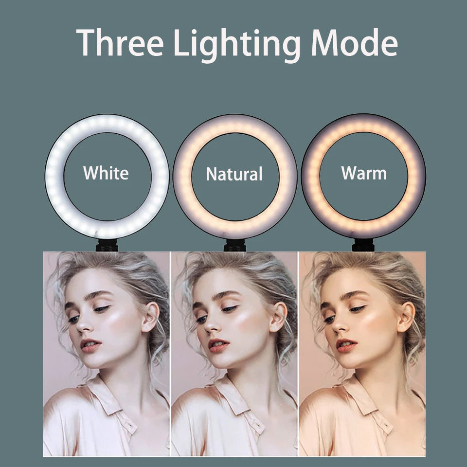 Get Your Perfect Glow! 🌟 6-Inch LED Ring Light with Tripod for Stunning Selfies & Photography! 📸✨