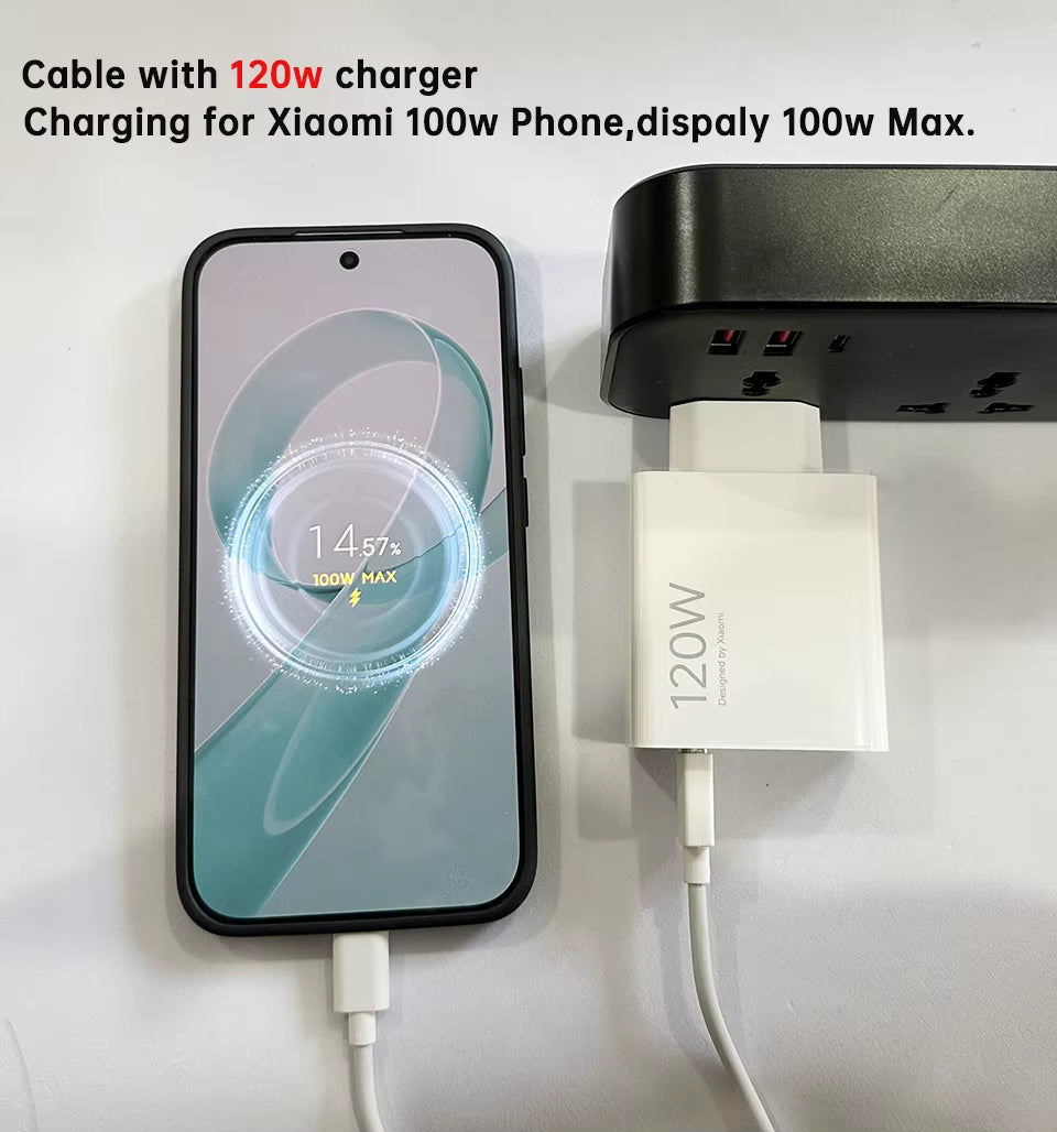 Original Usb Type C Cable 120W 90W 67W Turbo Fast Charger Mi 15 14 13 12 T Pro 11 Ultra Poco X6 X7 Redmi Note Blackshark