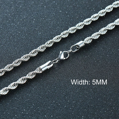 3-11MM Classic Cuban Chain Necklace for Men Women,Silver Black Gold Grey Color Stainless Steel Chains,Basic Punk Jewelry Gift