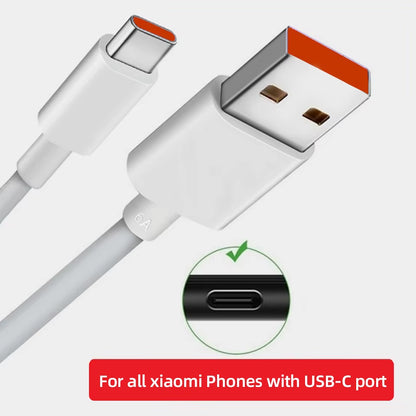 Original Usb Type C Cable 120W 90W 67W Turbo Fast Charger Mi 15 14 13 12 T Pro 11 Ultra Poco X6 X7 Redmi Note Blackshark