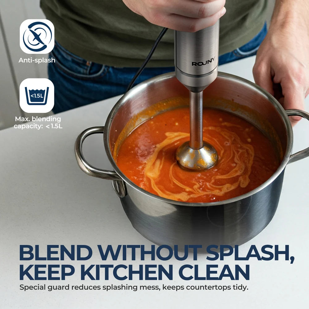 Blend Like a Pro! 🌟 Powerful 4-in-1 Hand Immersion Blender with Stainless Steel Mixer, Beaker & Whisk! 🍽️✨